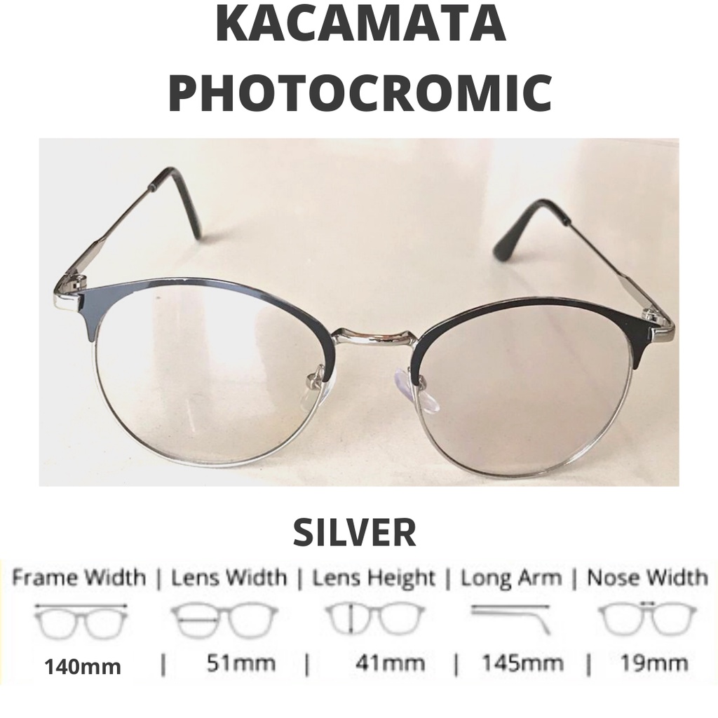 2 In 1 Kacamata Korea lensa photocromic anti radiasi wanita pria kaca mata bingkai Titanium perubahan warna fotocromic