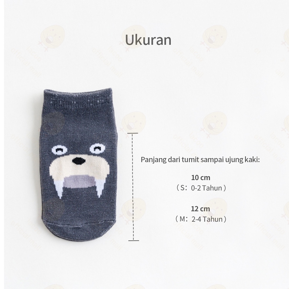 Lacoo Kaos Kaki bayi anak katun kaus kaki bayi motif hewan Baby socks