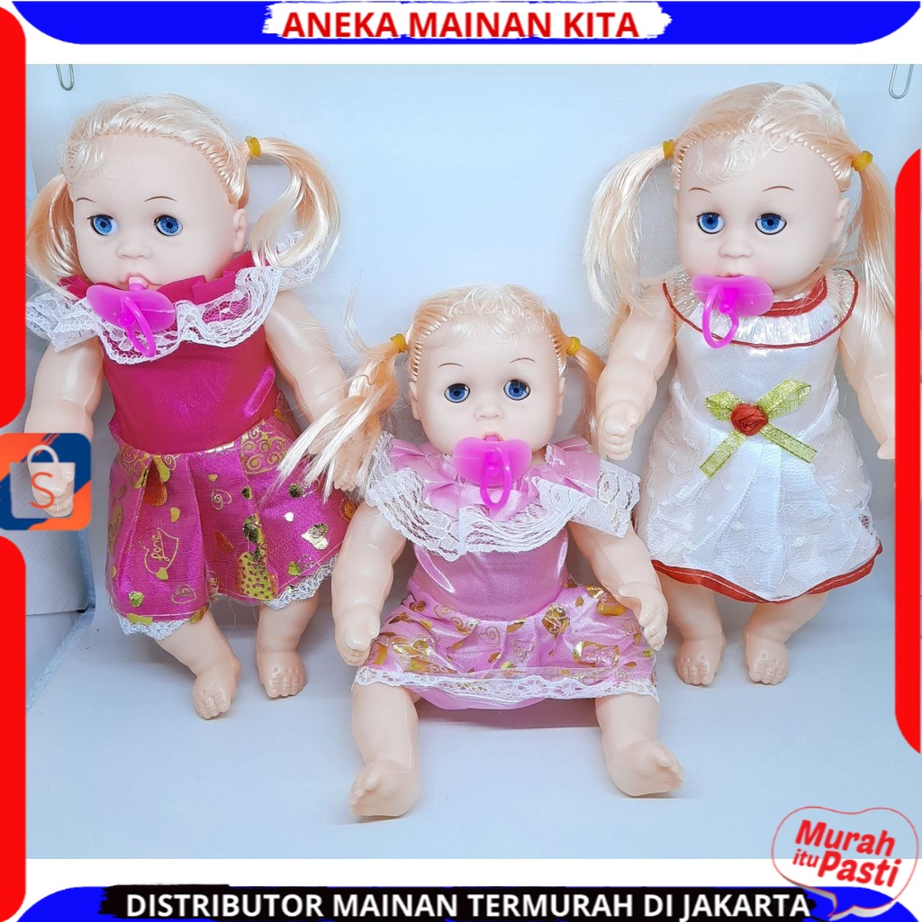 PROMO MAINAN ANAK PEREMPUAN BONEKA DOT EMPENG BERSUARA BAHAN PLASTIK SNI KADO ULANG TAHUN ANAK CEWEK