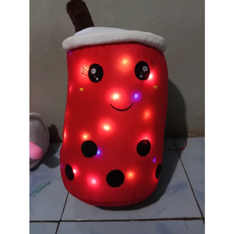 Boneka boba jumbo led seukuran galon / boba jumbo / bantal boba / boneka viral