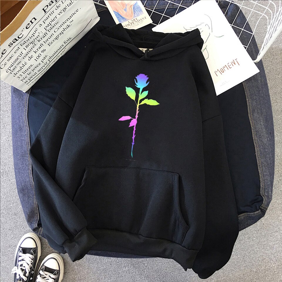 flower print hoodie