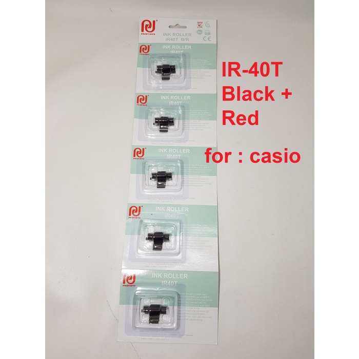CASIO IR-40T RED + BLACK merk PRINT RITE - Tinta /Ink Roll Kalkulator