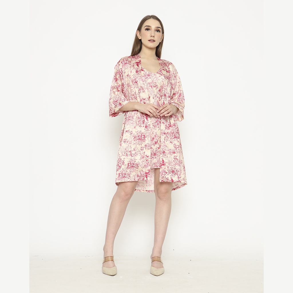 600619-Cynthia Kimono Set 2 In 1 Motif Flower Vol 1