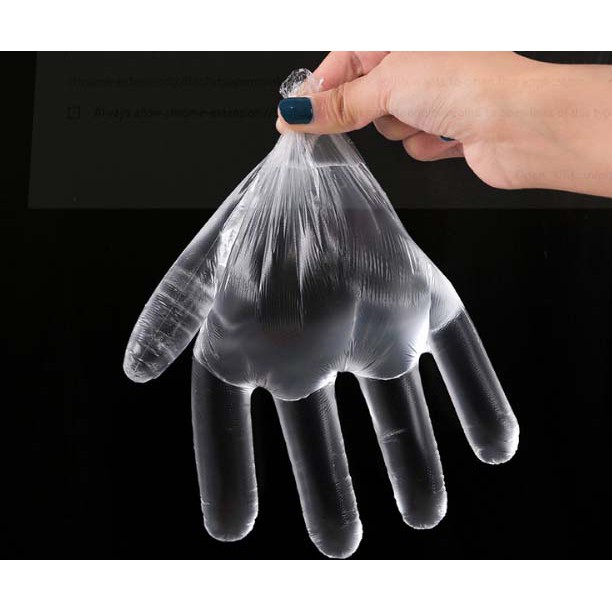 SARUNG TANGAN PLASTIK TRANSPARANT ISI 100 / 50 PASANG DISPOSABLE PLASTIC GLOVES