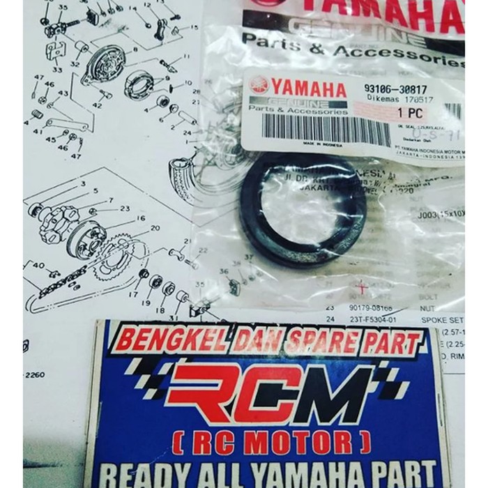 Promo Oil Seal Nap Gear Belakang Fizr No 18 ORI YAMAHA ASLI 93106-30817 acc Berkualitas