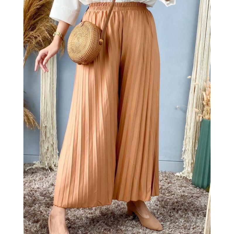 (Bisa COD) Celana kulot plisket dewasa hyget premium, Baju Rok Celana Premium