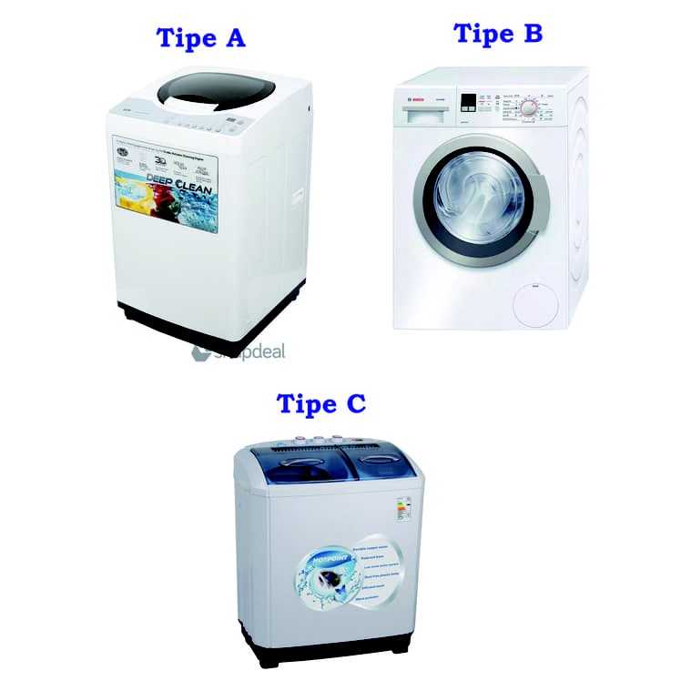 Alfaindo WMC007 - Bunga Biru Merah Cover Mesin Cuci /Washing Machine Cover