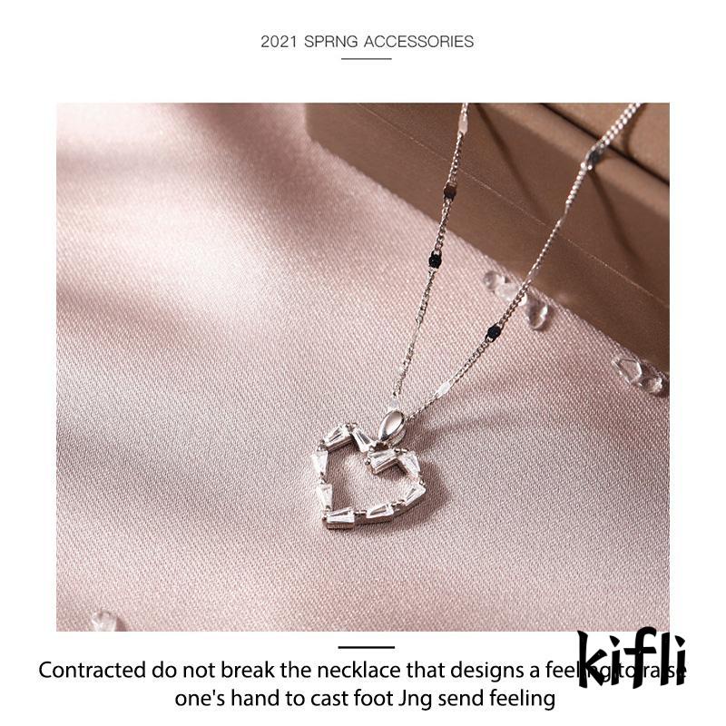 Kalung Rantai,Klavikula Desain,Hati Bahan Zirkon,Untuk Perempuan