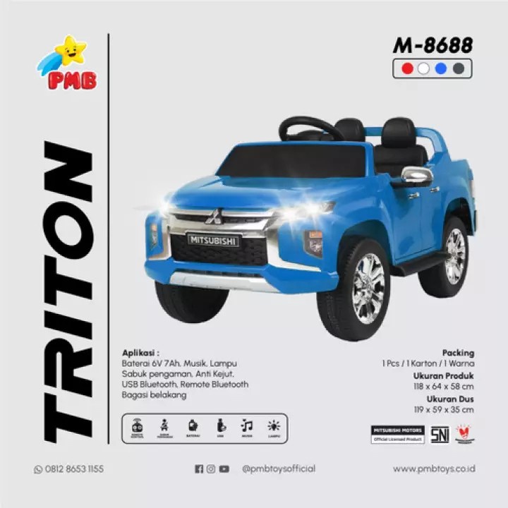 Mobil Aki Xpander Triton M 8688 PMb 6v Anak Edukasi Belajar Gearbox