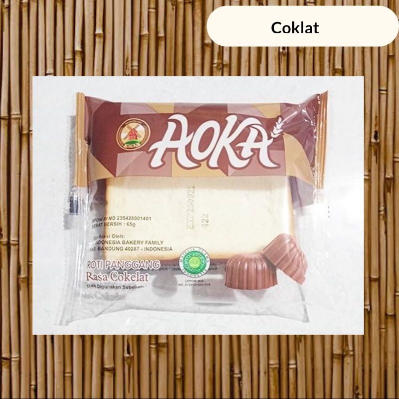 Roti Aoka 60g / Roti Panggang Aoka/ Roti Selai Aoka/ Roti Murah/ Roti Viral-Ak Coklat