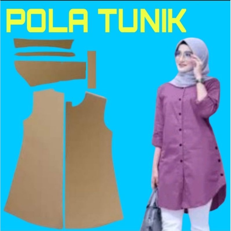 pola tunik,pola baju tunik,plastik