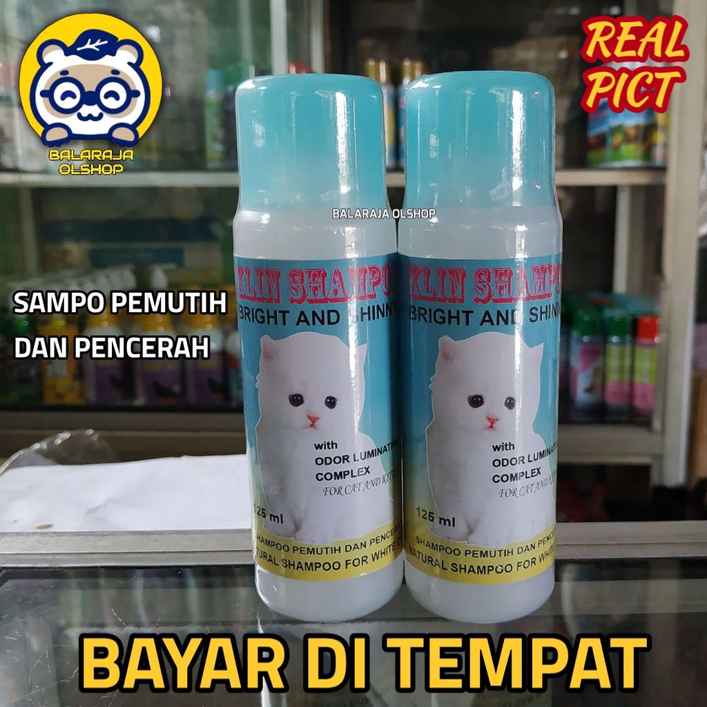 Shampoo kucing dan kitten Shampo pemutih dan pencerah bulu KLIN SHAMPOO