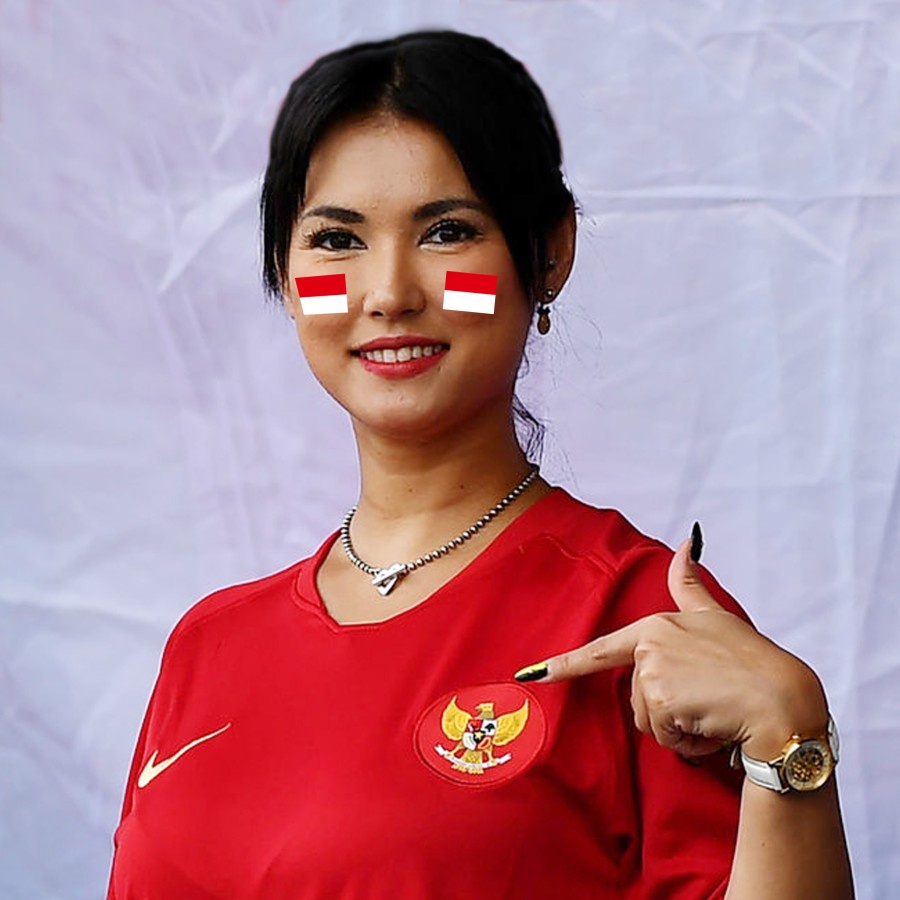 

red and white cheek stickers - stiker pipi merah putih isi 5pcs