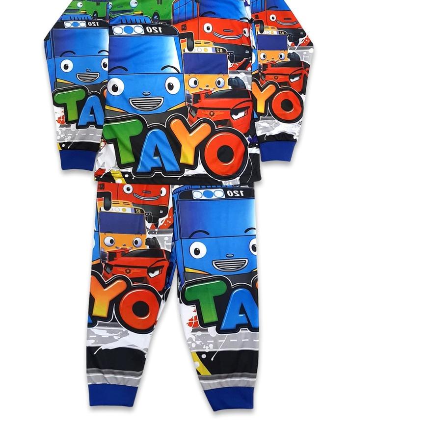 ☼ Baju Tidur Anak Karakter Tayo Lengan Panjang / Piyama Anak Tayo The Little Bus ✦