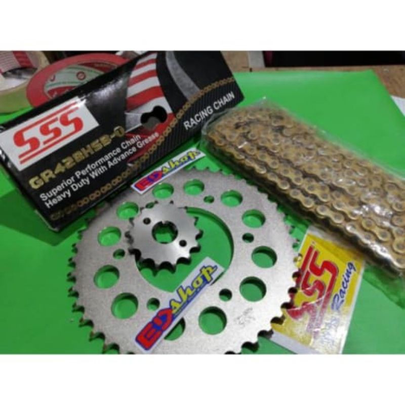 Jual gear set sss vixion old new nva nvl rantai hsbt gold sss original