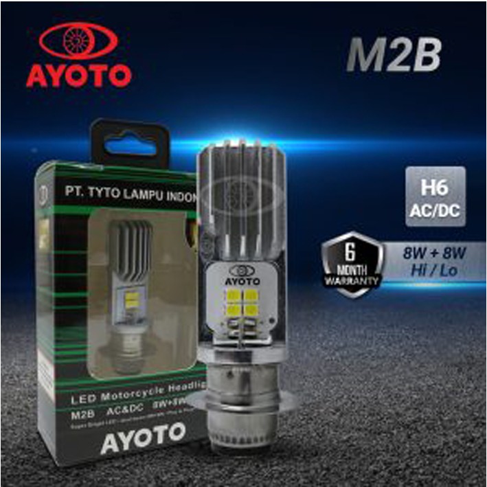 Lampu depan motor LED AYOTO M2B H6 AC DC motor matic bebek