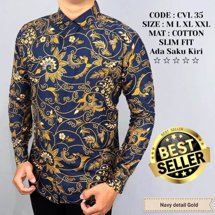 KEMEJA BATIK  BAJU KEMEJA BATIK SLIM FIT PRIA LENGAN PANJANG KUALITAS MALL LB88  COC KATOO