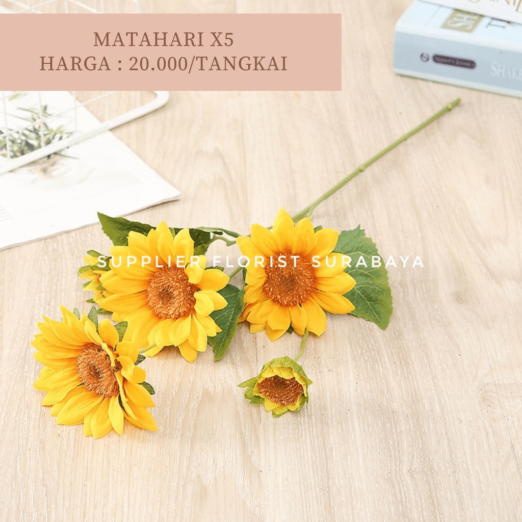 BUNGA PALSU MATAHARI SUNFLOWER ARTIFICIAL FLOWER BUNGA MAINAN