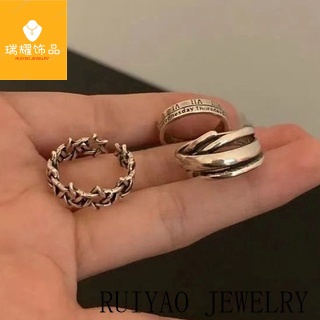 Cincin Model Terbuka Desain Angka Romawi Gaya Hip Hop Korea Untuk Wanita