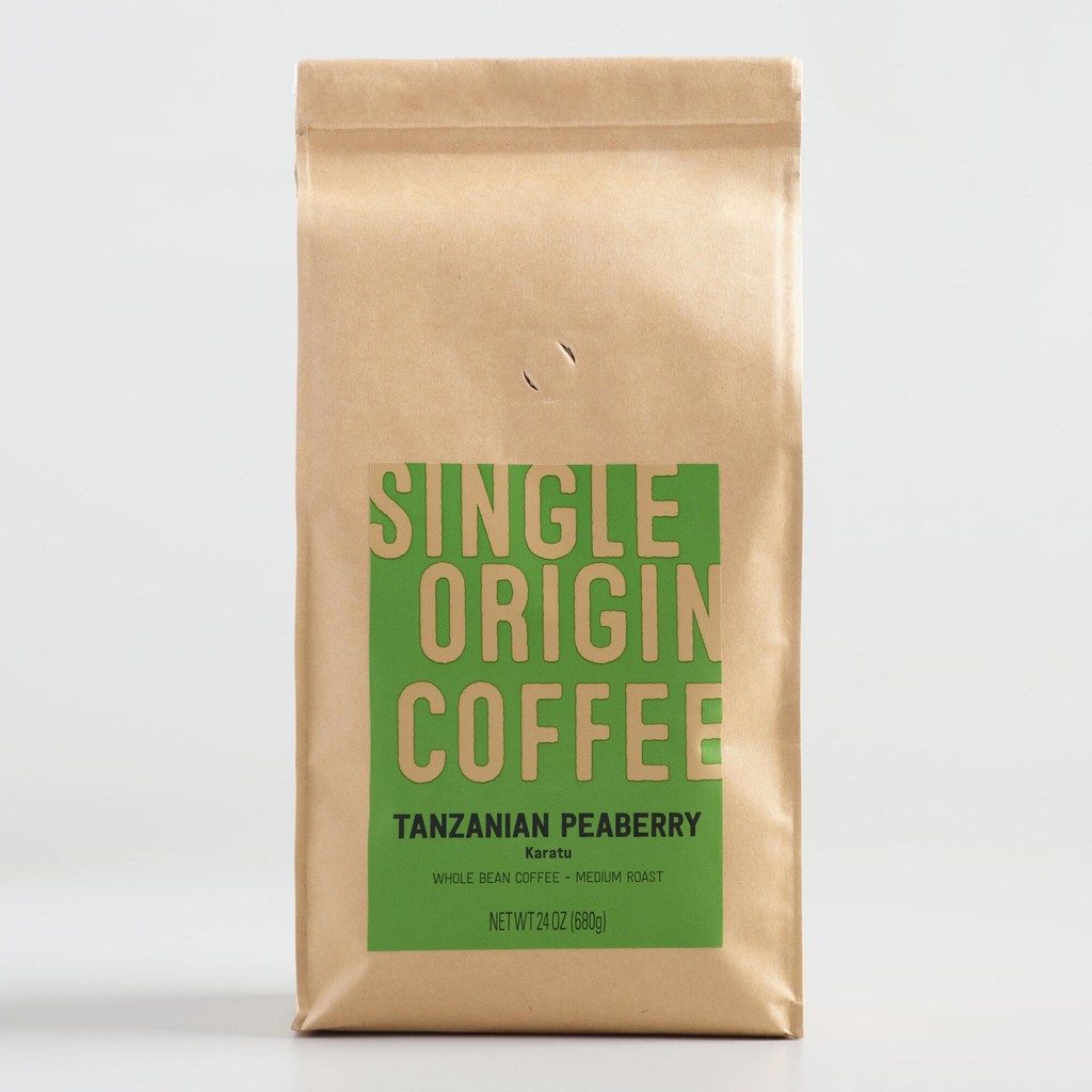

Single Origin Coffee Tanzanian Karatu Peaberry Coffee.