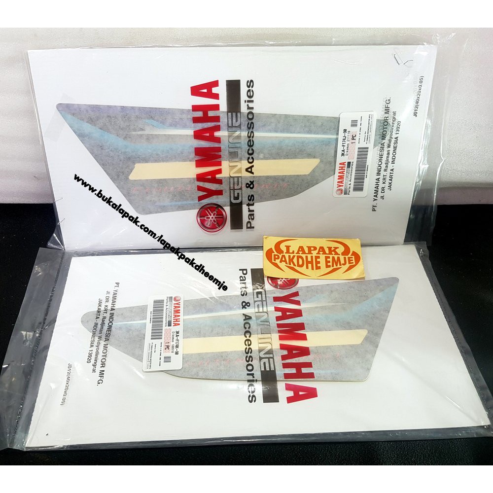 SERBA ORI STICKER TUTUP AKI  RX KING 2007 YAMAHA ORIGINAL BIRU HARGA SEPASANG STRIPING STIKER LIS C