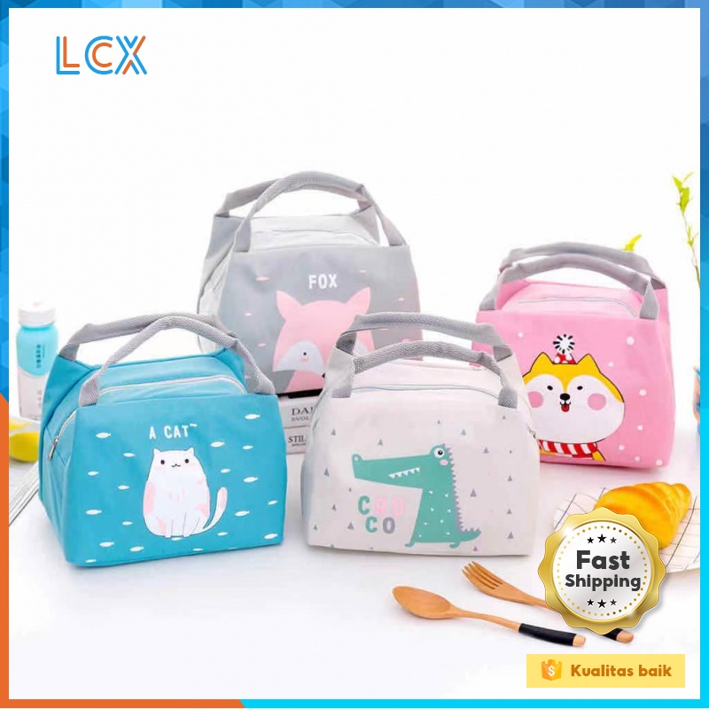 LCX Tas Bekal Karakter Lunch Cooler Bag Salur Makanan Aluminium Kotak Makan Import / VS-6