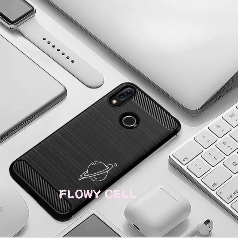 ASUS ZENFONE MAX M2 ZB633KL / MAX M1 ZB555KL Black carbon fiber case softcase casing
