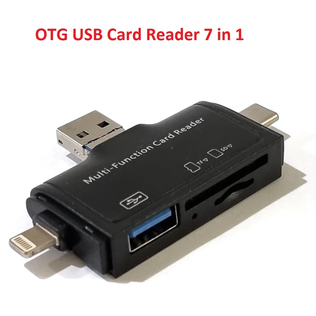 USB Card Reader OTG Micro USB USB C Lightning USB A 7in1 Adapter