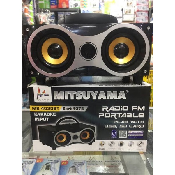Speaker Bluetooth Portable Radio USB Karaoke Mitsuyama MS-4020BT 4078