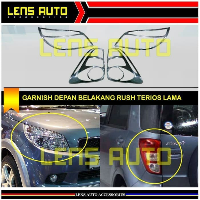 Paket Garnish Lampu Depan Dan Belakang Mobil Rush Dan Terios Lama