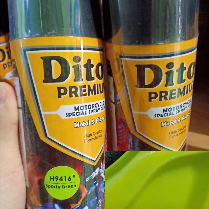 Pilok Pilox Cat Semprot DITON Premium Warna Hijau / Green ( Hijau Metalik, Ninja Green, Pastel Green, Sporty Green, Sniper Green, Stabilo Green, Sporty Tosca ) 400cc/400ml