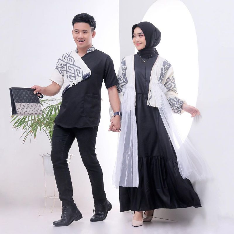 set couple tenun terbaru baju tenun jepara fashion muslim tenun pakaian muslim terbaru
