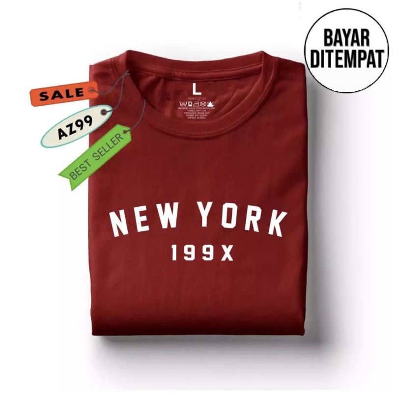 Kaos Pria New York Atasan Pria Lengan Pendek Oblong Distro Cowok Logo Tulisan Tshirt Fashion Man COD