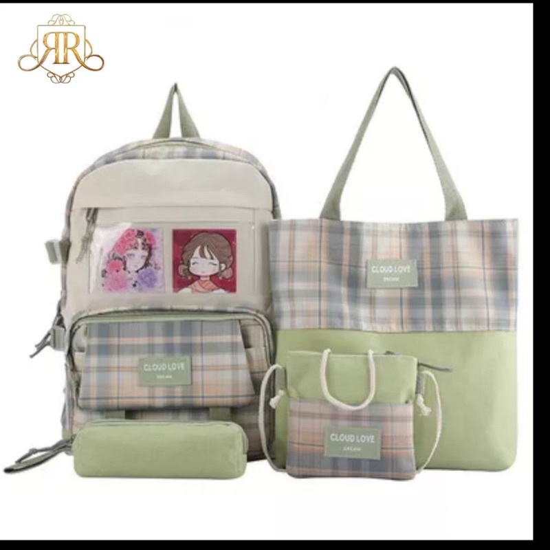 TAS RANSEL SEKOLAH SET 3IN1 ANAK PEREMPUAN SLOT LAPTOP TABLET LUCU KEKINIAN