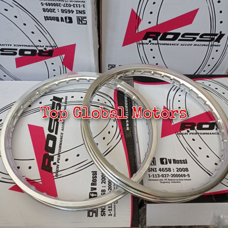 Pelek Velg ROSSI SNI Uk 140-17 160-17 Sepasang Pelek Velg Rossi 140 160 Ring 17 Silver