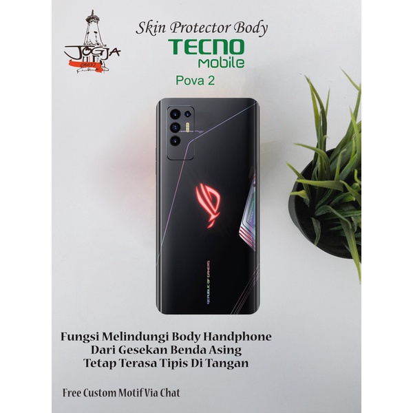 Dapat 2pcs Garskin HP Tecno Pova 2 Motif rog 3 - Free custom Motif