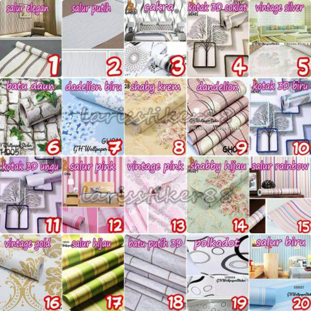 Wallpaper Dinding Shabby Cream Ukuran 45cm*10m