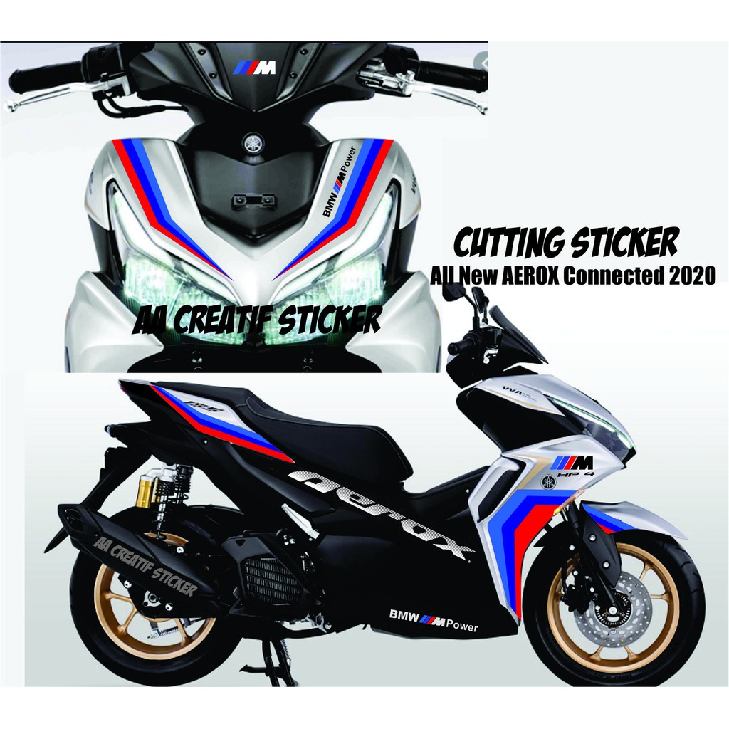 CUTTING STICKER STRIPING YAMAHA AEROX CONNECTED 2020 LIVERY BMW