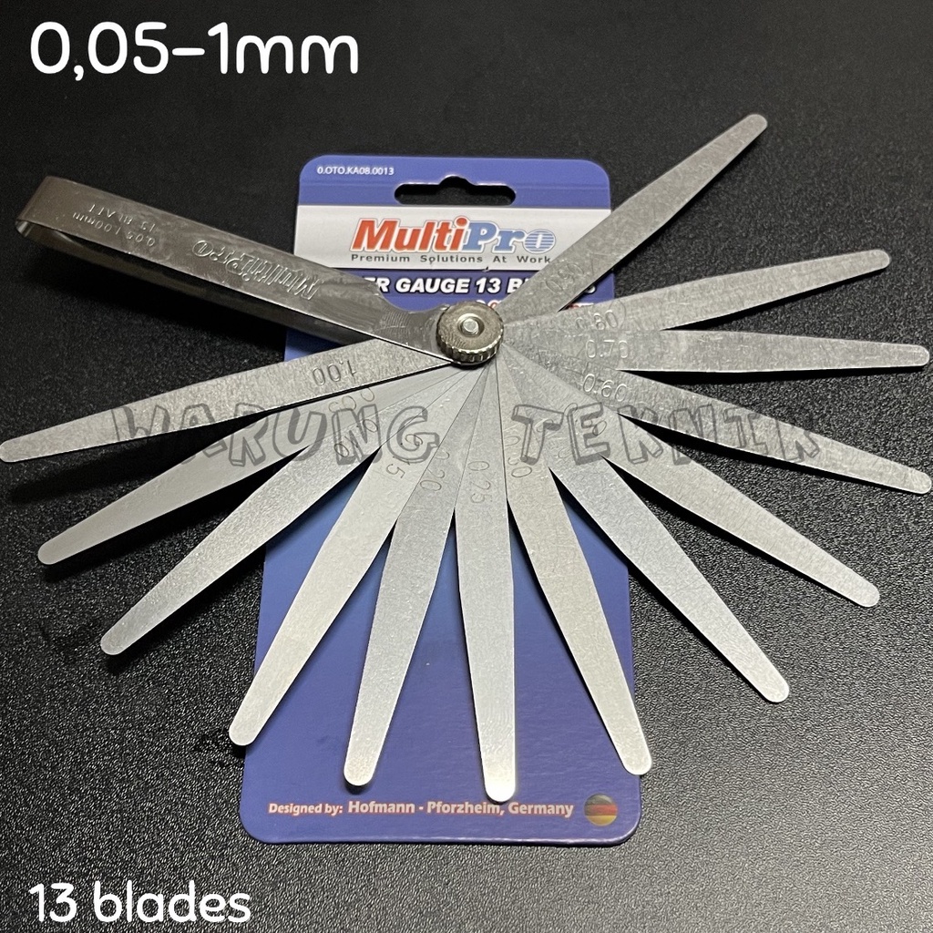 MULTIPRO THICKNESS GAUGE FEELER FULLER 13 BLADES UNTUK MOBIL 0.05-1MM