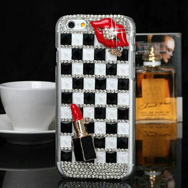 Case Oppo ip samsung Bling case lips BW Samsung A71 A51 Oppo F9 Samsung S11plus