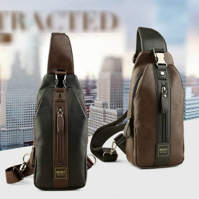 MO&Y Import Tas Selempang Kulit Pria Sling Bag Slempang