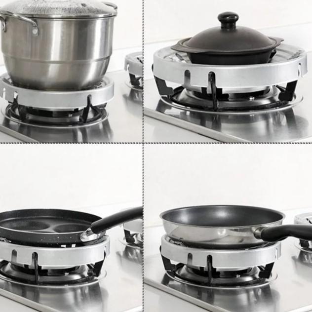 ✽ Tatakan Alas Kompor Gas Stainless Penghemat Kompor Gas Model Bulat - Universal ™