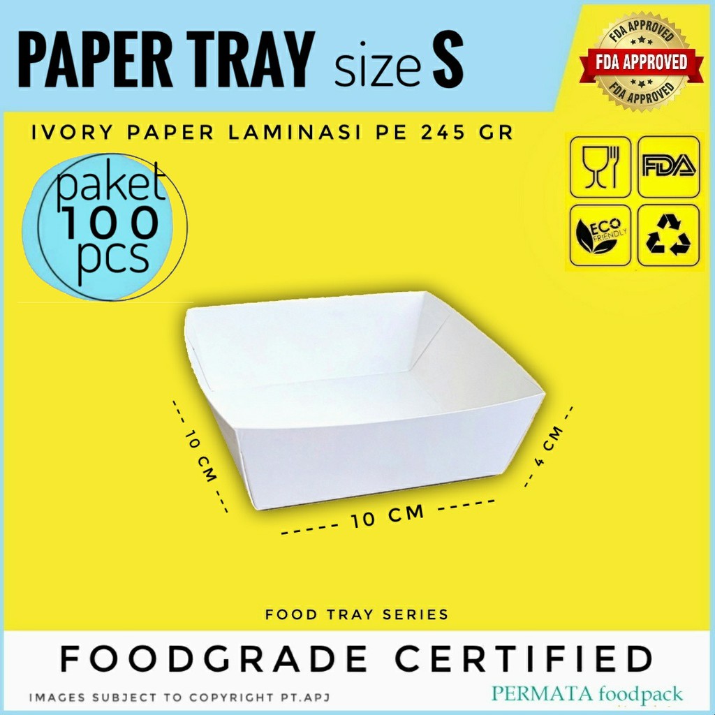 Jual 50 pcs FOOD TRAY KERTAS size S / PAPER TRAY Indonesia