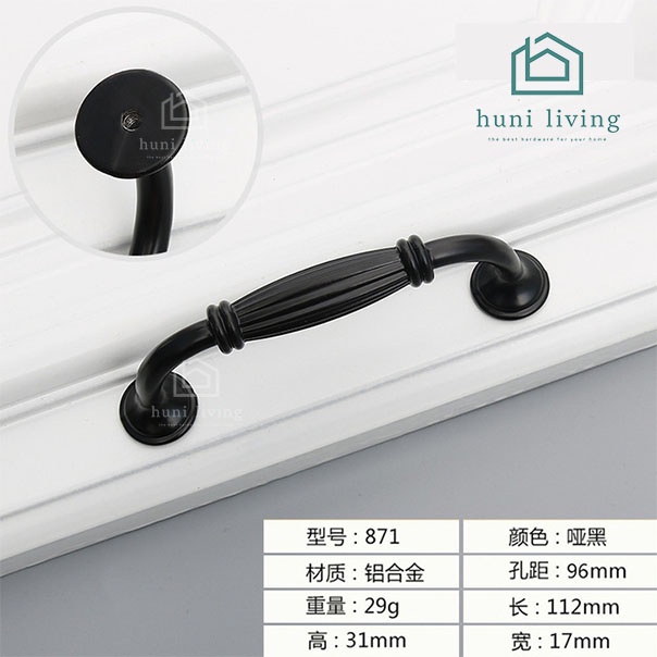 Handle lemari Handle Hitam Tarikan Laci Minimalis Modern Bulat Gagang Pintu Lemari