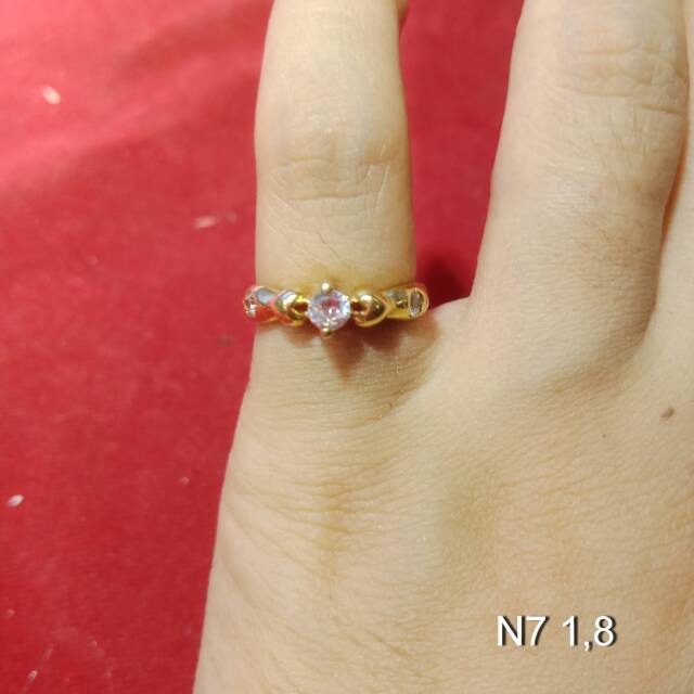 Cincin No 7 anak dan dewasa emas asli kadar 700 70% 22 1 2 3 satu dua tiga gram permata mickey