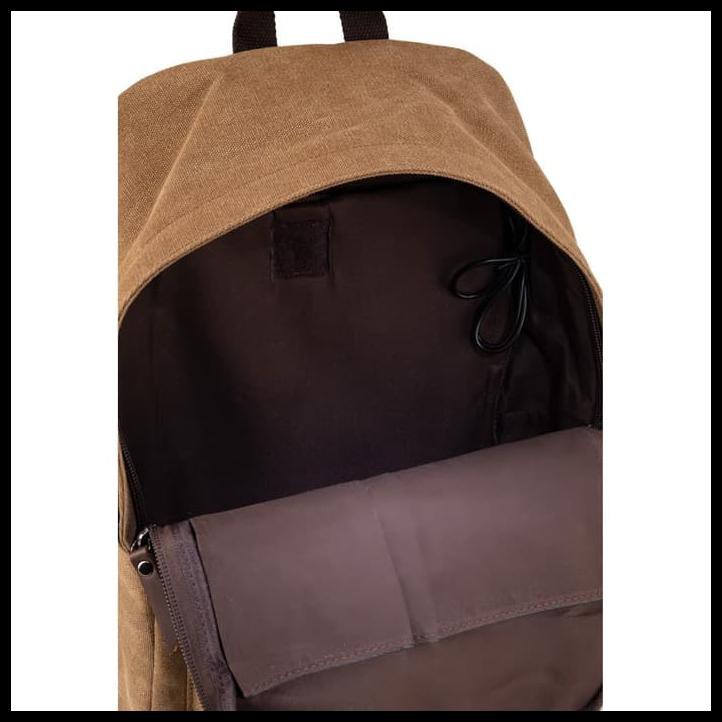 Urban State - Canvas PU Zipper Backpack - Brown