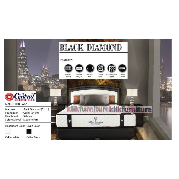 BLACK DIAMOND Sabrina (kasur 160x200cm) CENTRAL SPRINGBED