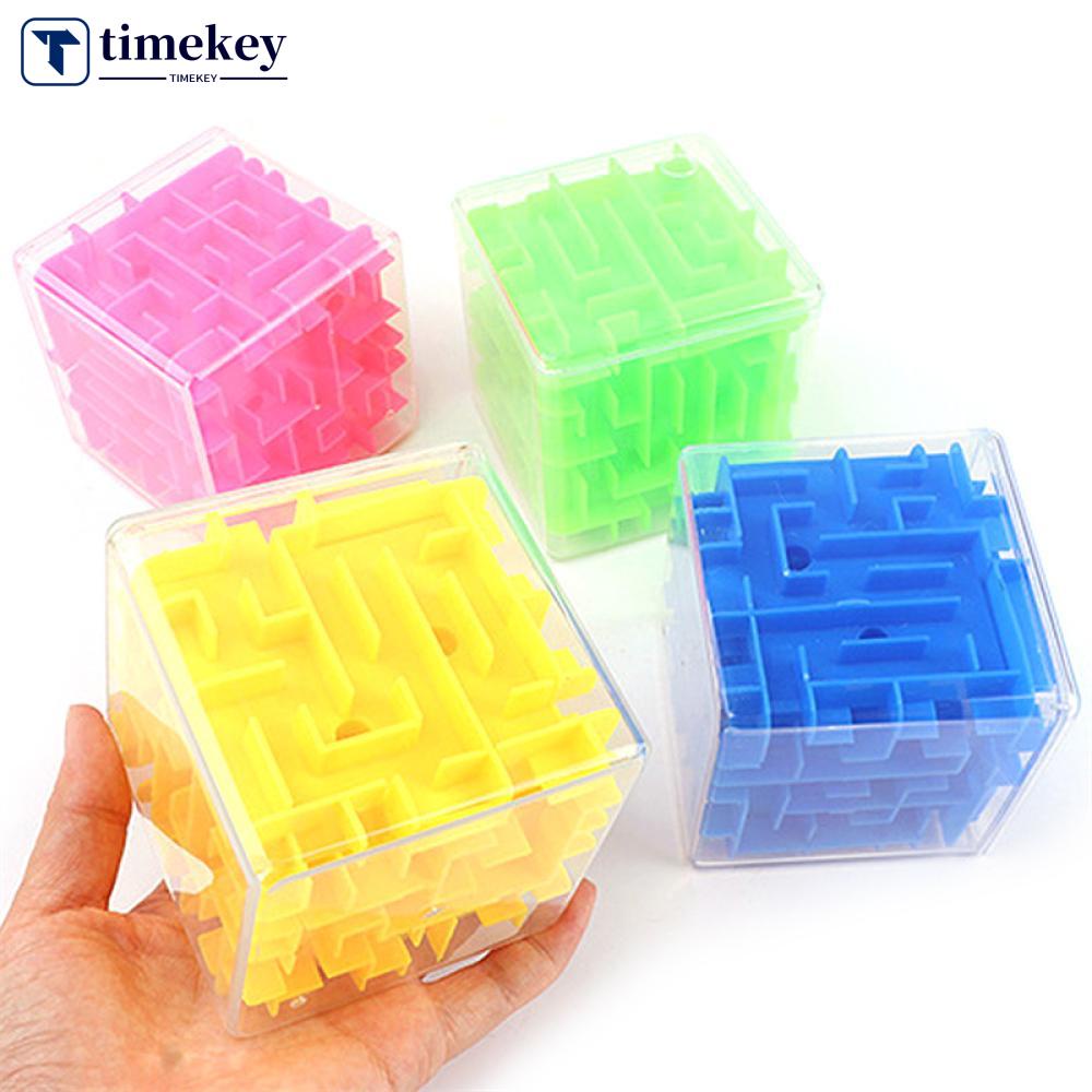 Timekey Mainan Puzzle Kubus Labirin 3D Untuk Edukasi Asah Otak Anak E4Q4