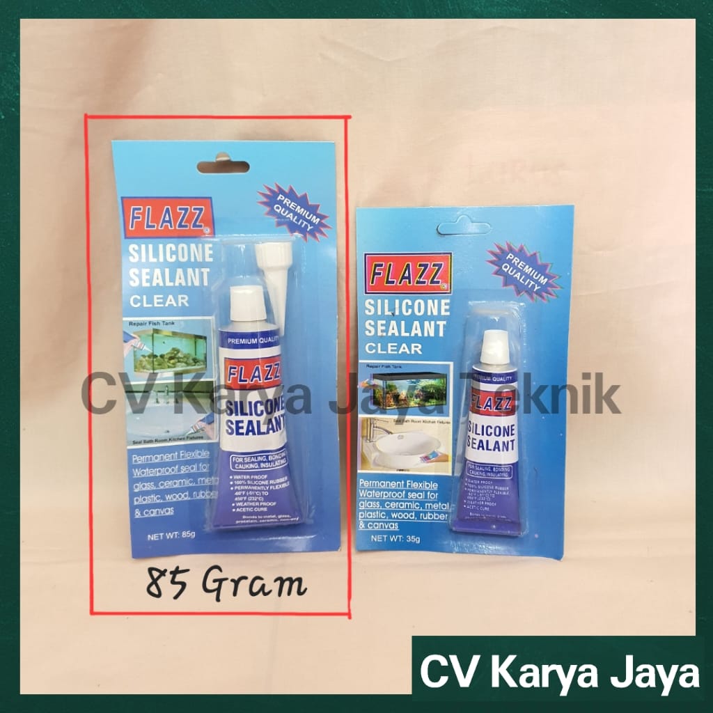 

Lem Silikon Flazz 85 Gram Bening / Lem Kaca Silicone Sealant Clear