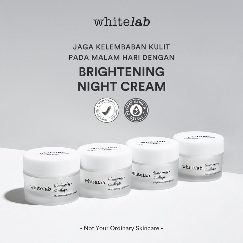 WHITELAB Brightening Cream Day Cream / Night Cream 20gr BPOM - Cream Whitelab, Krim Wajah, Pemutih Wajah